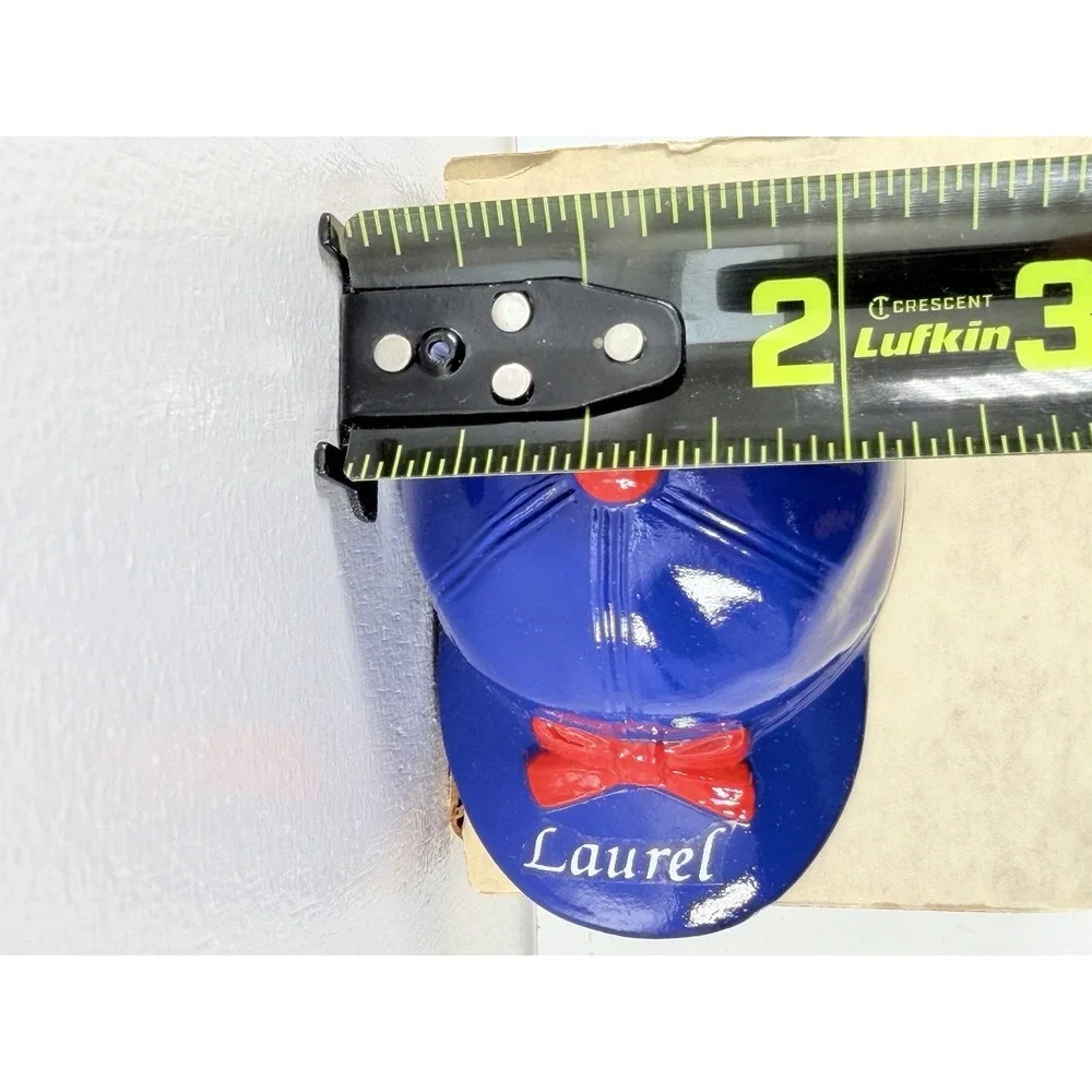 RARE Laurel MD Jockey Cap Bottle Opener Blue Red White‎ Horse Racing Metal Gift